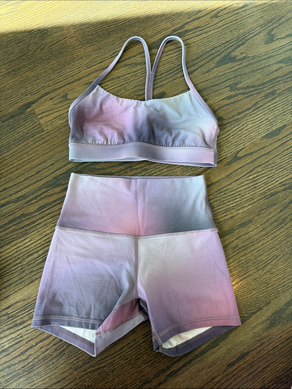 Lululemon Align High-Rise Short & Flow Y Bra Set Aurora Haze Purple Multi EUC - Picture 5 of 14